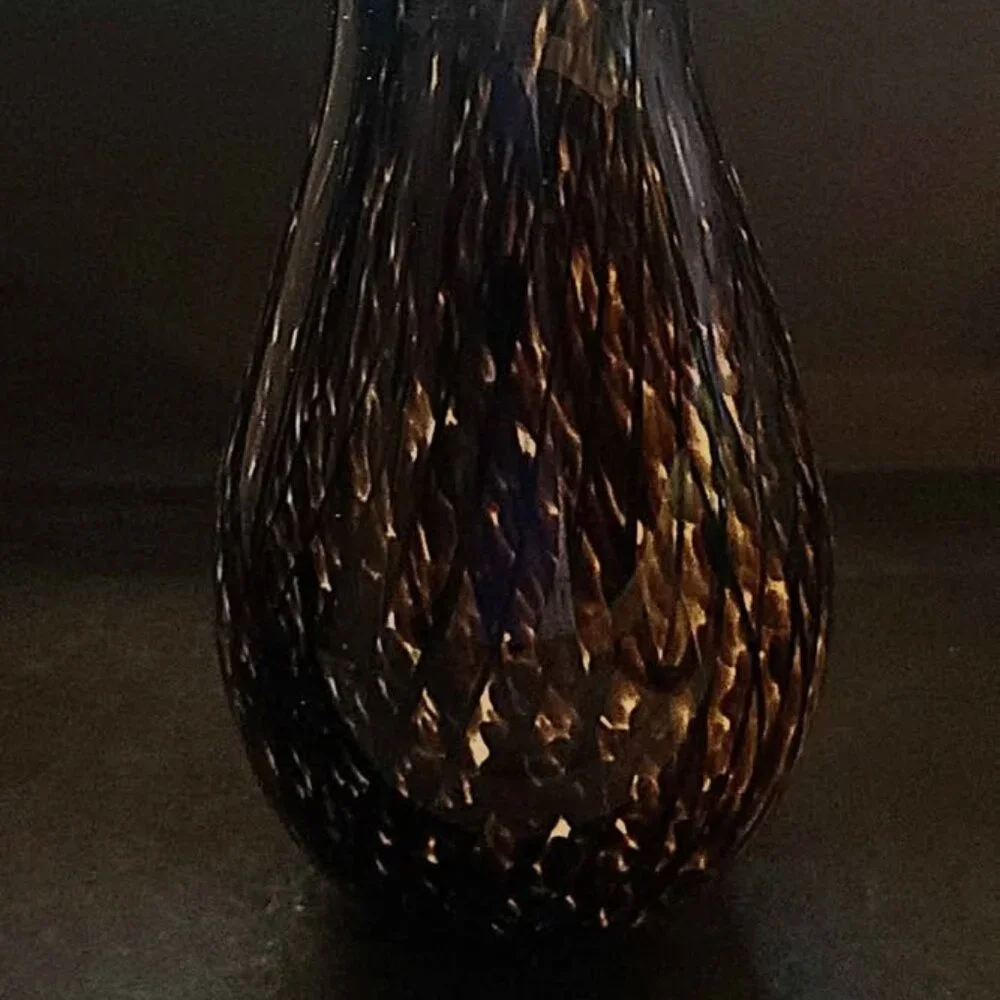 Vase, Vinci by Dynasty Gallery, Brown Black Cased Art Glass